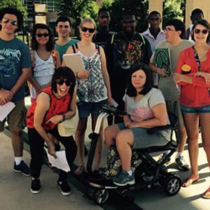 Large group of people smiling for picture